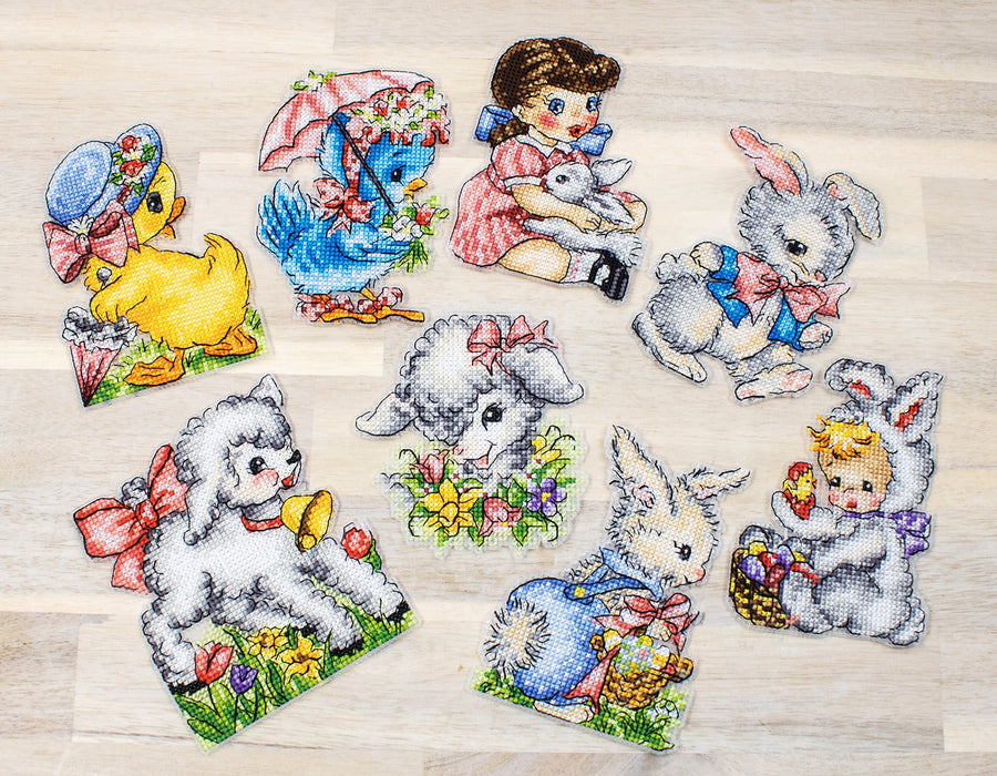 Kit de punto de cruz Adornos de Pascua de Letistitch, 11x8 cm