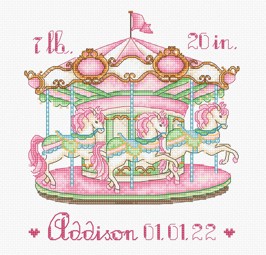 Kit de punto de cruz Carrusel de Letistitch, 16,5x15,5 cm