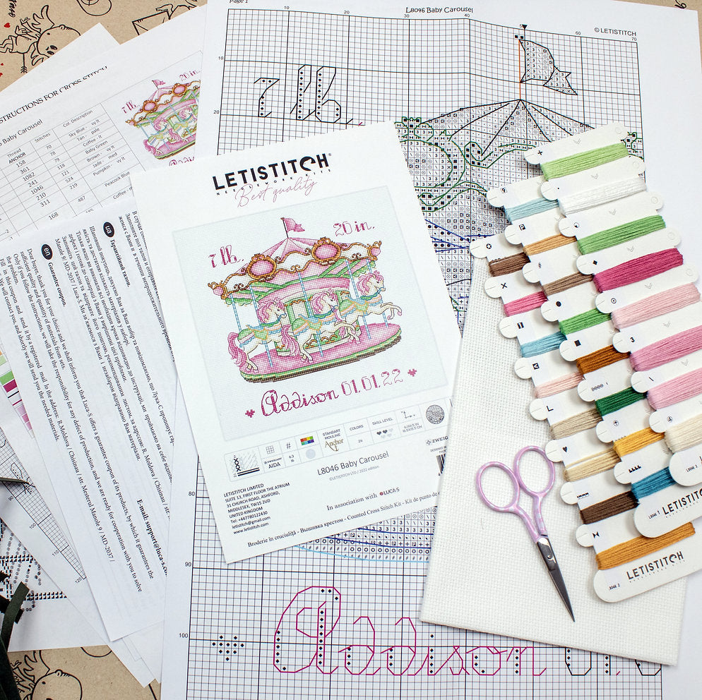 Esquema y carta de colores del kit – Carrusel