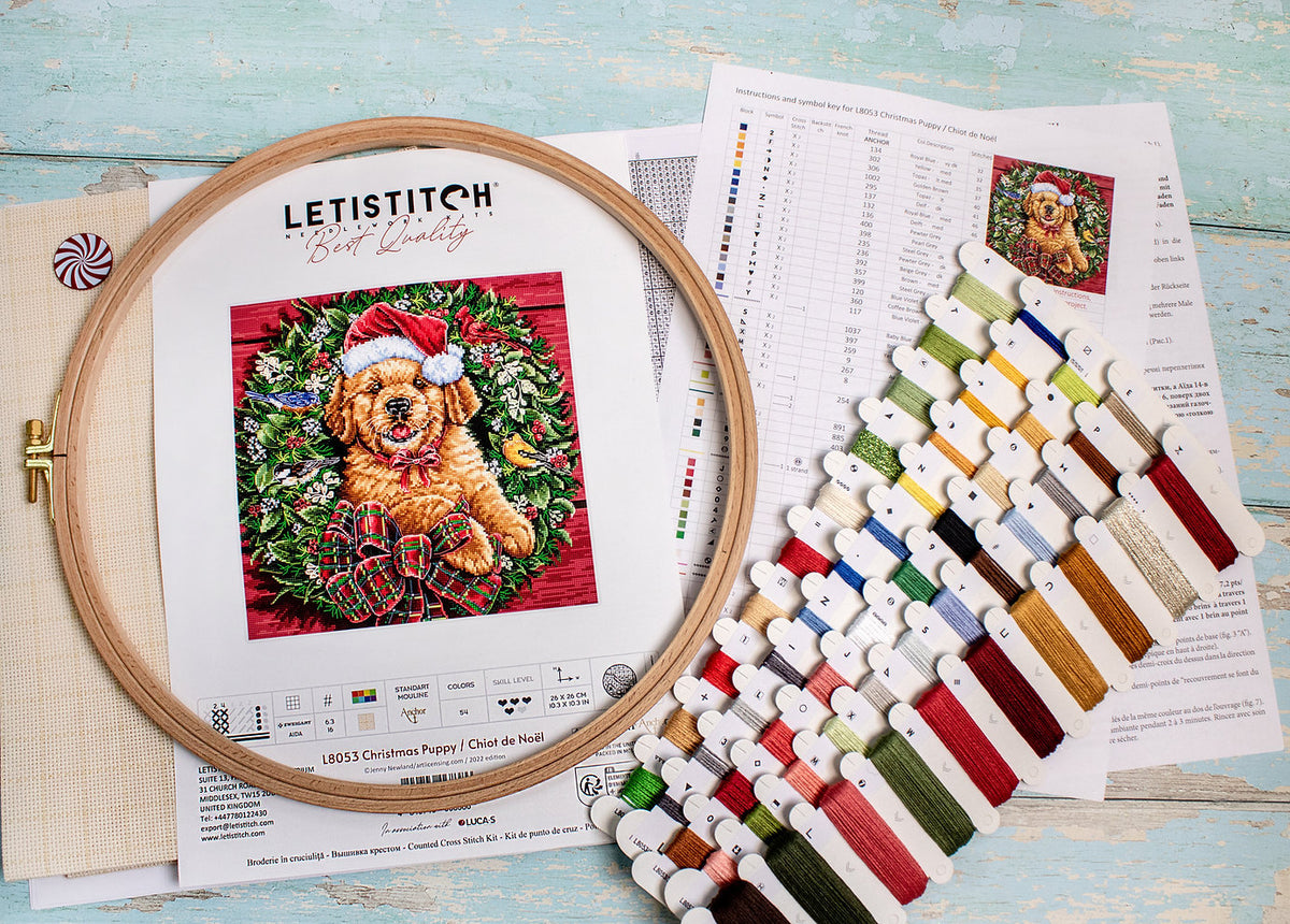 Esquema y carta de colores del kit – Cachorro de Navidad
