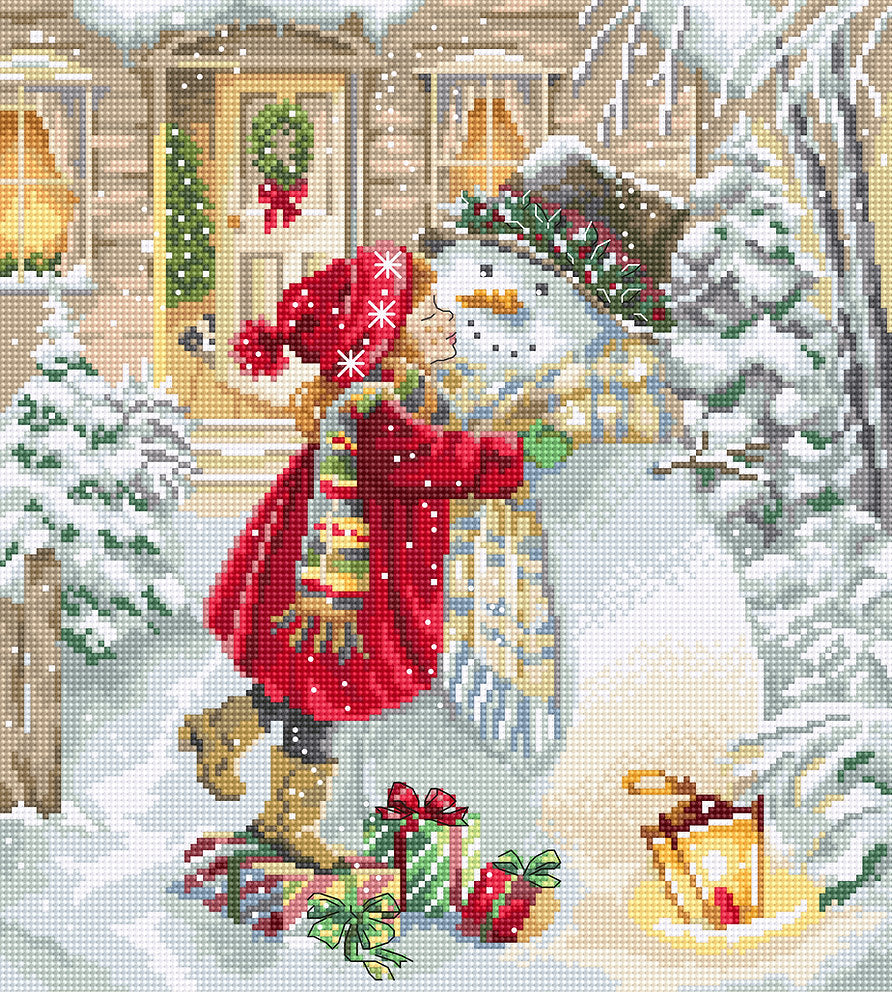 Kit de punto de cruz Tiempo de Juego de Invierno de Letistitch, 26x23 cm
