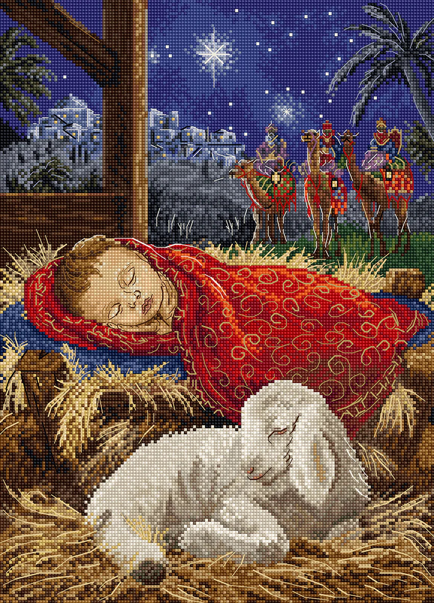 L9952 Baby Jesus - LetiStitch Kit de punto de cruz del nacimiento de Jesús