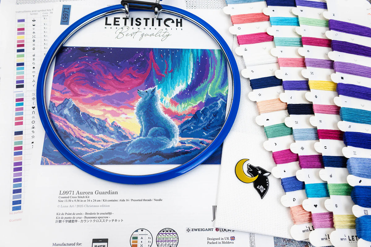 Letistitch L9971 "Aurora Guardian" Cross Stitch Kit – Fantasy 34x24 cm