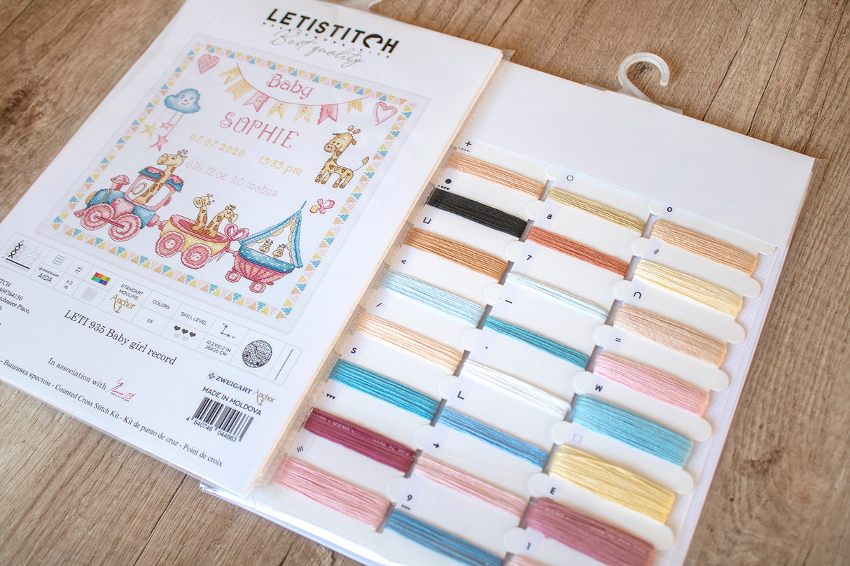 LETI 935 naissance bébé fille - LETISTITCH - Kit de point de croix