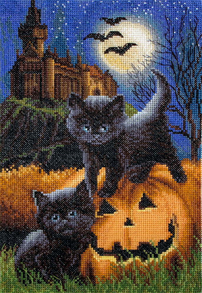 Kit de punto de cruz ¿Te Asustamos? de Letistitch, 23x15,5 cm