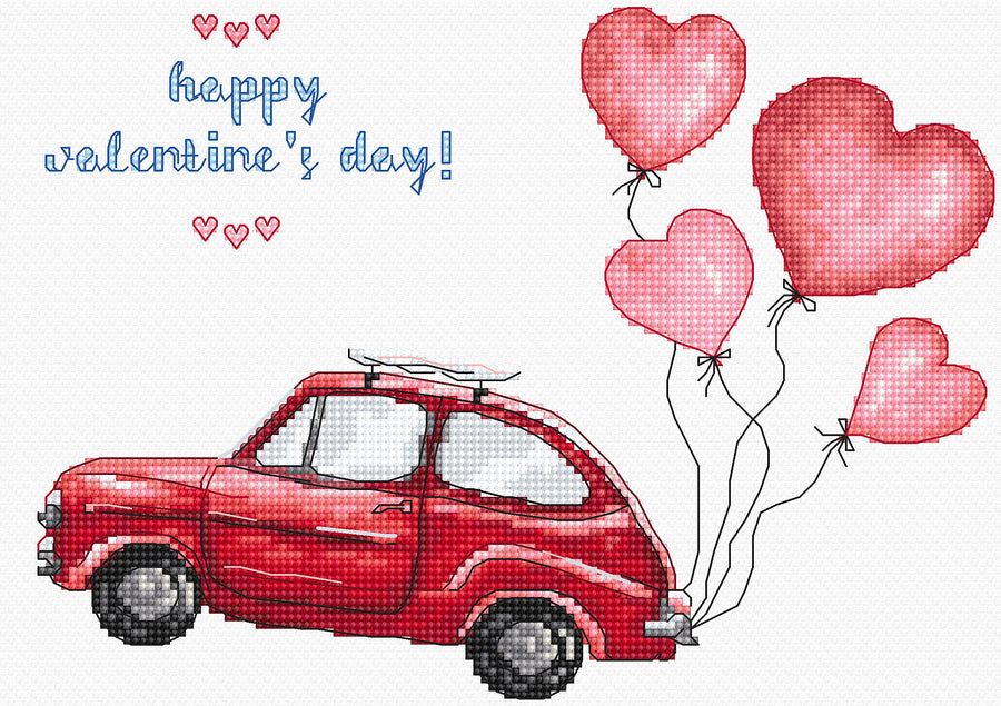 Kit de punto de cruz Feliz San Valentín de Letistitch, 20x14 cm