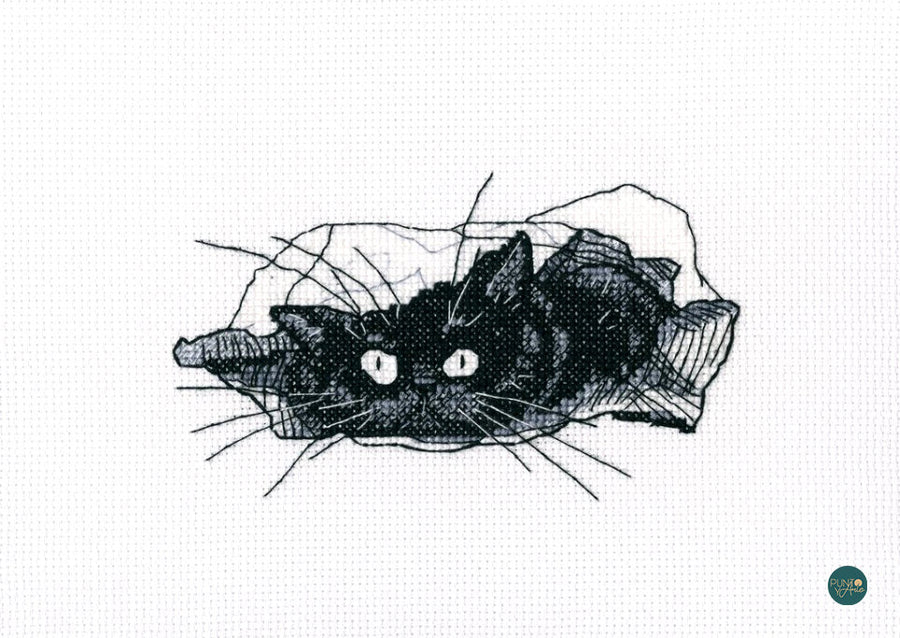 Kit de Punto de Cruz RTO Entre Gatos Negros – M667