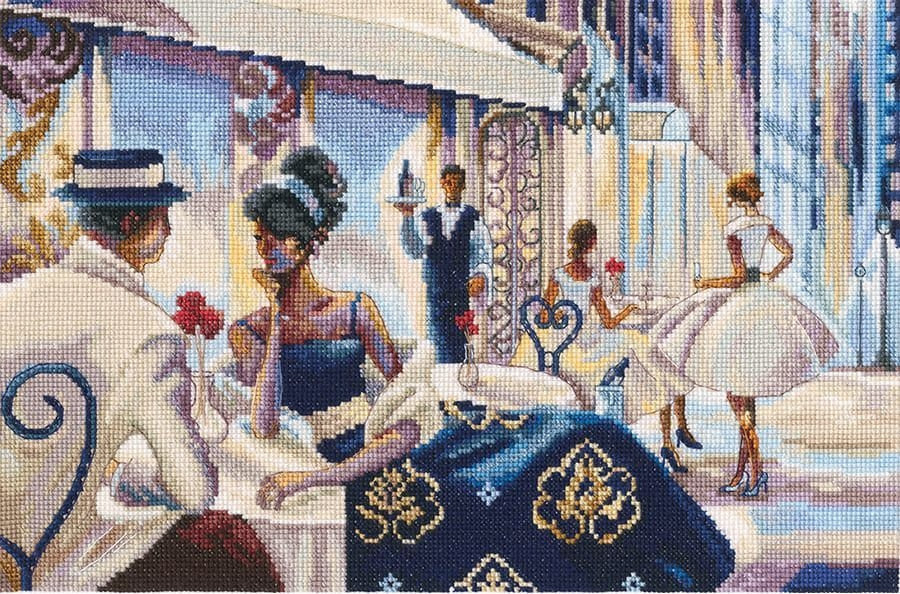 Kit de Punto de Cruz RTO Pleasant evening in the cafe – M742