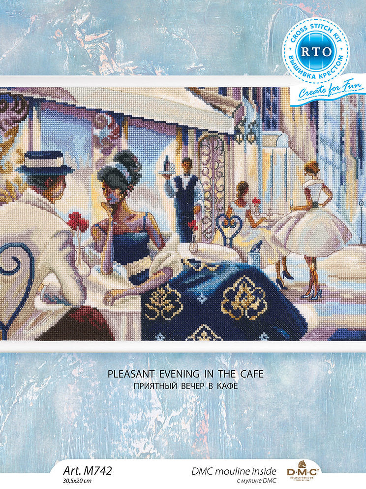 Kit de Punto de Cruz RTO Pleasant evening in the cafe – M742 - imagen 2