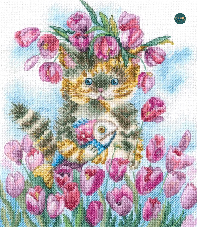 Kit de Punto de Cruz RTO Primavera de tulipán – M839
