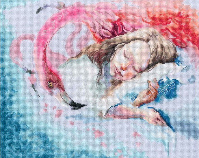 Kit de Punto de Cruz RTO Sueños rosas. . Kit de punto de cruz – M898