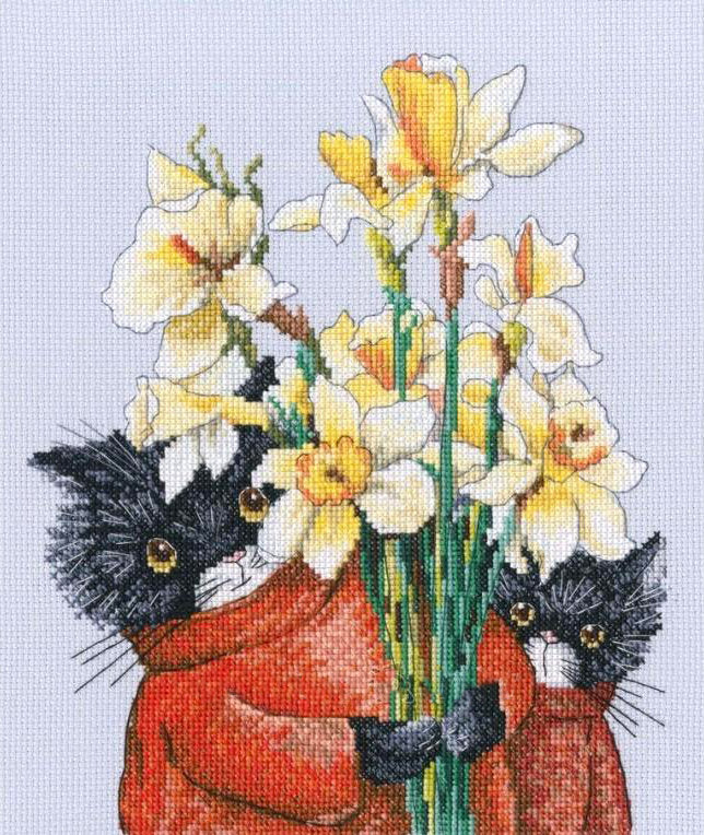 Kit de Punto de Cruz RTO Gatos y Flores . Kit de punto de cruz – M917