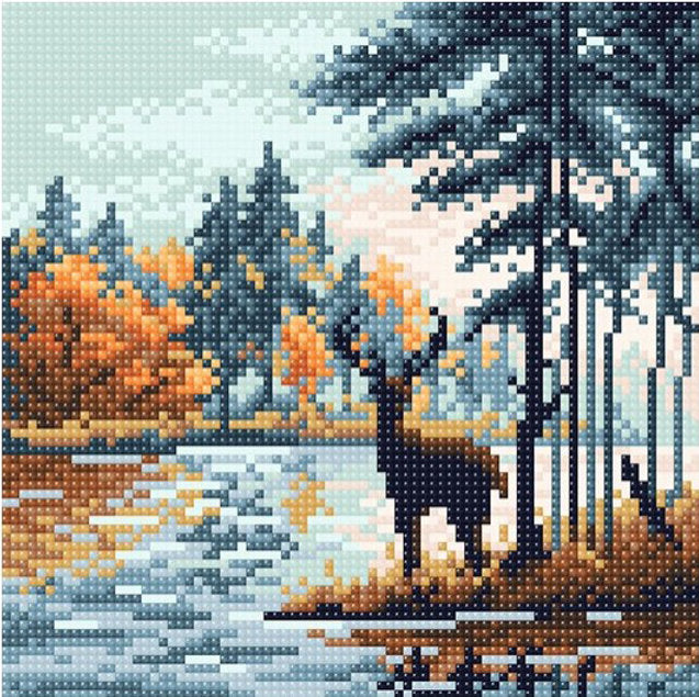 Deer in the forest. Brill Art MC-056. Diamond Stitch Kit