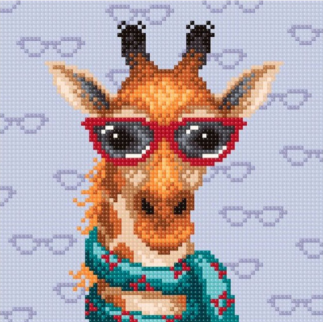 Kit Punto Diamante Jirafa con gafas – Brill Art MC-082