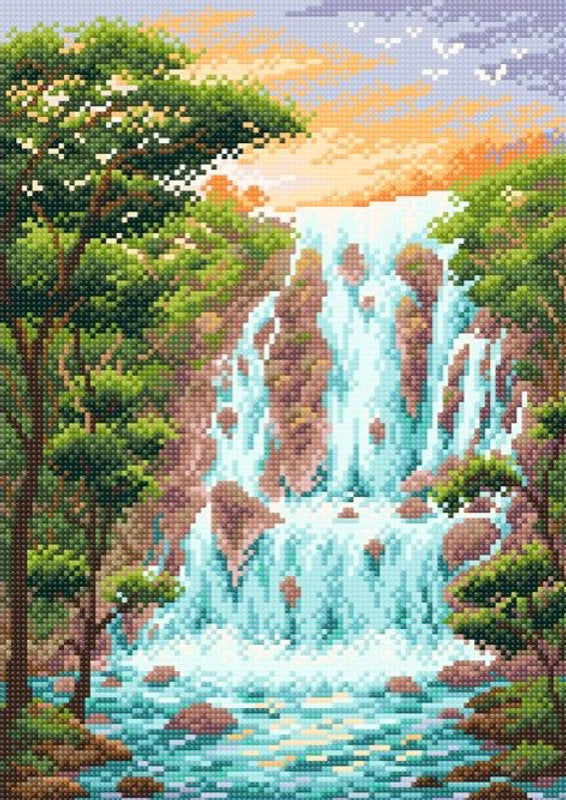 Waterfall. Brill Art MC-083. Diamond Stitch Kit