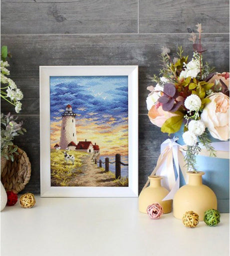 Lighthouse at the end of the road. Brill Art MC-088. Diamond Stitch Kit