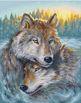 Wolves at sunset. Brill Art MC-095. Diamond Stitch Kit