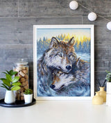 Wolves at sunset. Brill Art MC-095. Diamond Stitch Kit