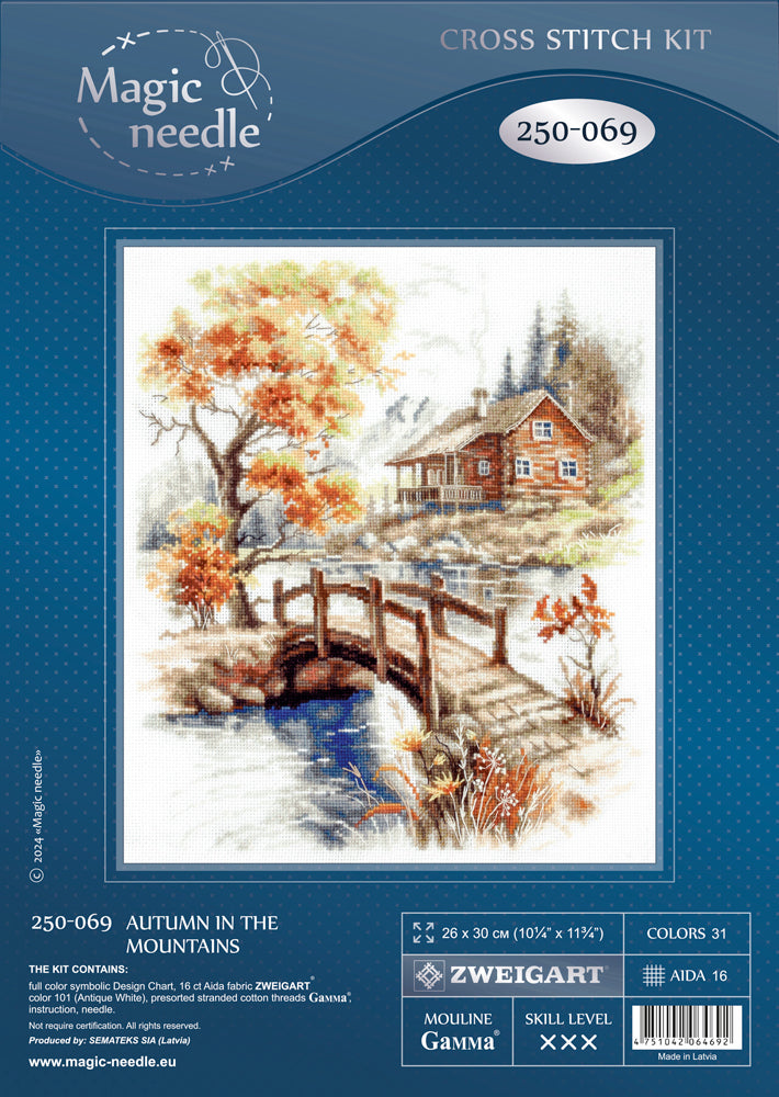 Kit de punto de cruz Magic Needle 250-069 – Autumn in the Mountains