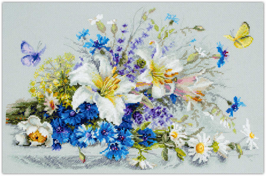 Kit de punto de cruz Magic Needle 510-227 – Lilies and Cornflowers
