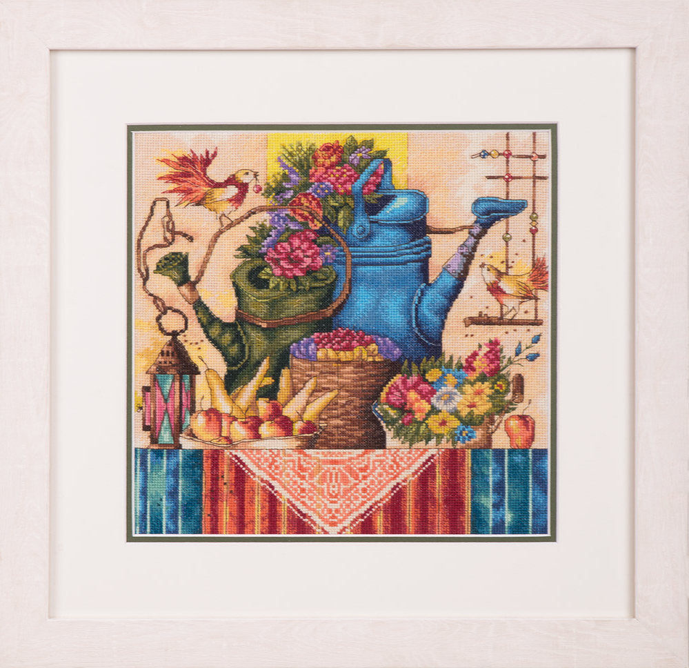 Still life with watering cans - N-1995 Panna Oro - Cross stitch kit