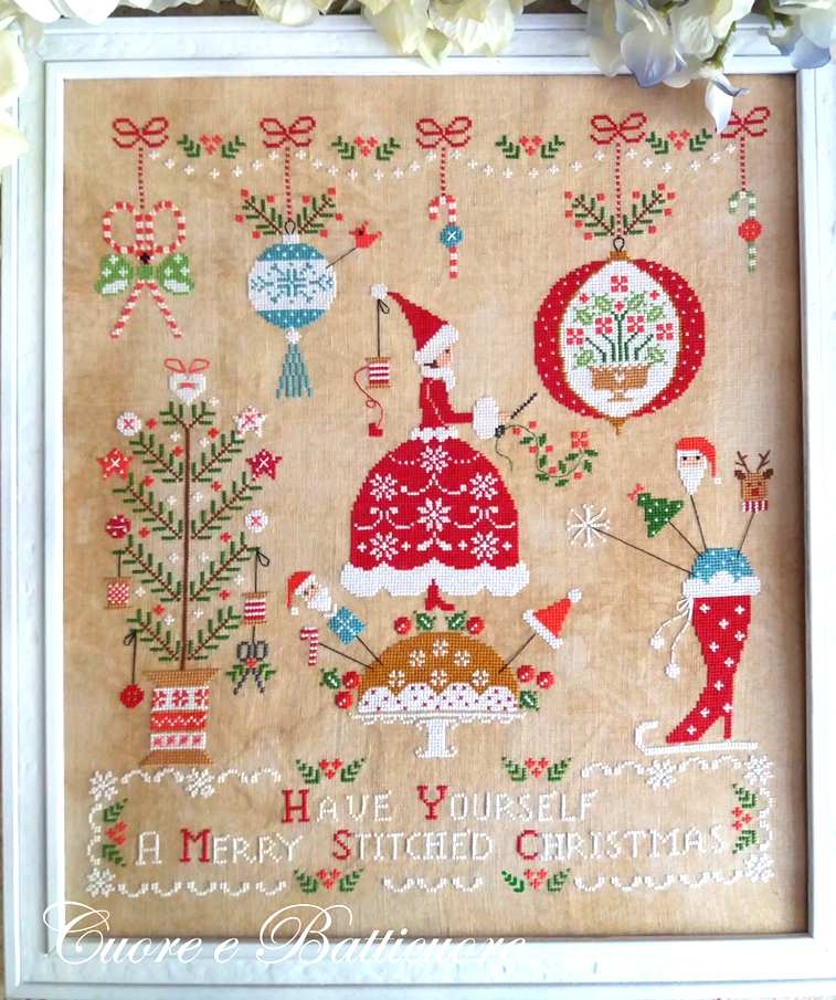 Besticktes Weihnachten - Herz und Herzklopfen - Kreuzstichmuster