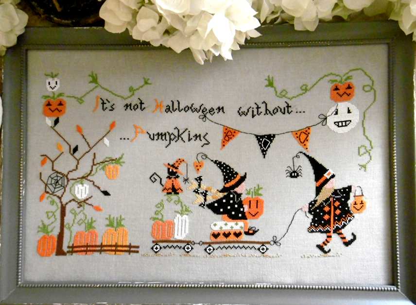 Kein Halloween ohne Kürbisse - Herz und Herzklopfen - Kreuzstichmuster
