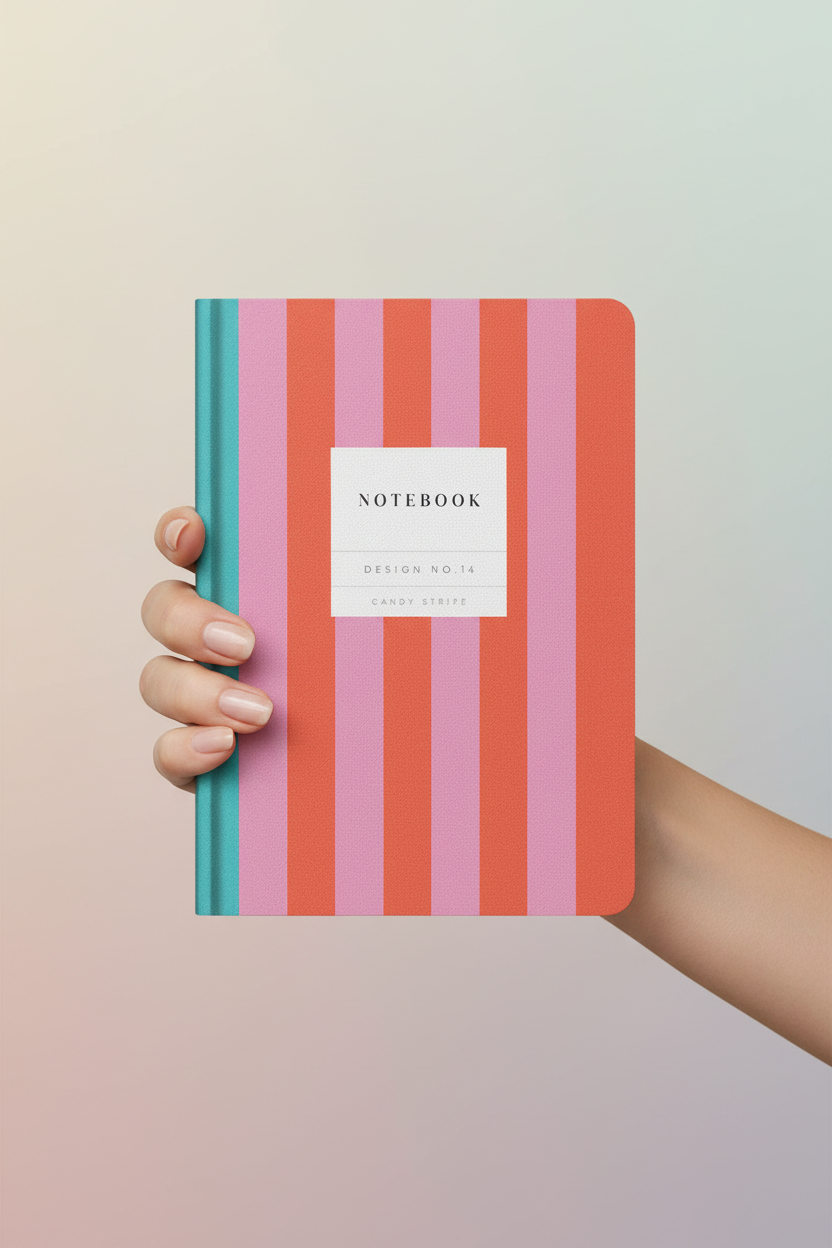 Design Notebook No. 14 Candy Stripe Kaleido Hardcover (A5)(10586)