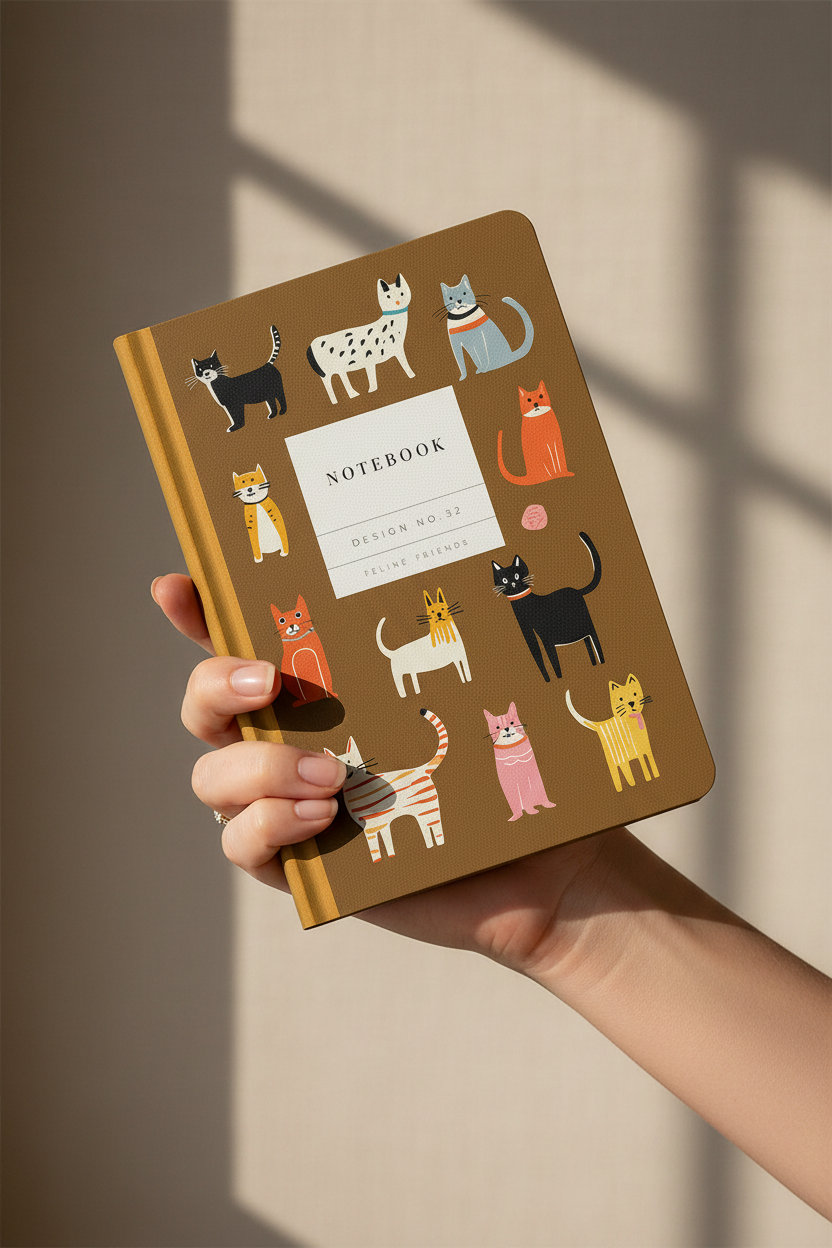 Design Notebook No. 32 Feline Friends Kaleido Hardcover (A5) (10604)