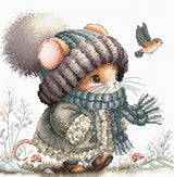 Kit de Punto de Cruz AVA – Ratón de Cuento de Otoño (P012)