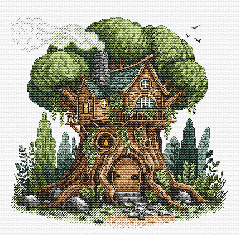 Cross stitch kit - "Tree House" Point and Art, Item P023