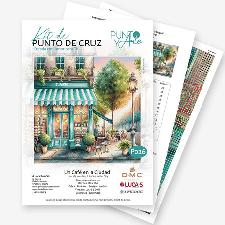 A Cafe in the City - Cross Stitch Kit Stitch and Art P026
