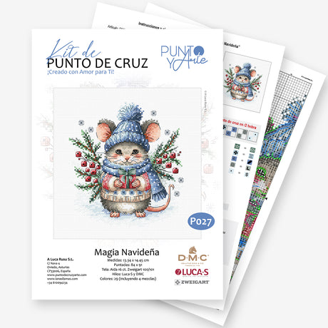 Kit de Punto de Cruz - P027 Punto y Arte - Magia Navideña