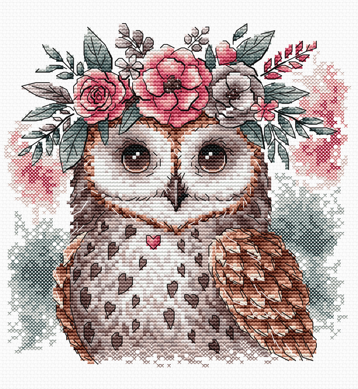 The Owl and his Natural Headband - Cross Stitch Kit Stitch and Art P028