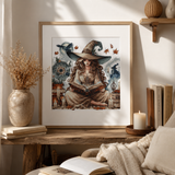 Kit de point de croix AVA P042 The Witch’s Autumn – Motif Fantasy Premium sur Aïda 16