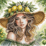 Kit de punto de cruz AVA Stitch “The Girl of the Lemons” P043 – Chica de los limones
