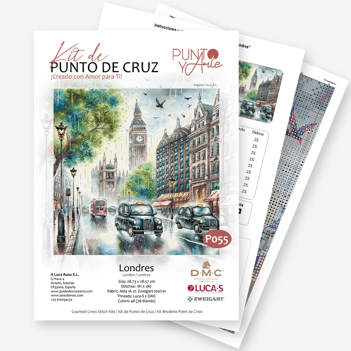 Kit de Punto de Cruz "Londres" de Punto y Arte - P055