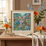 Kit de point de croix AVA P074 – Chaton en fleurs