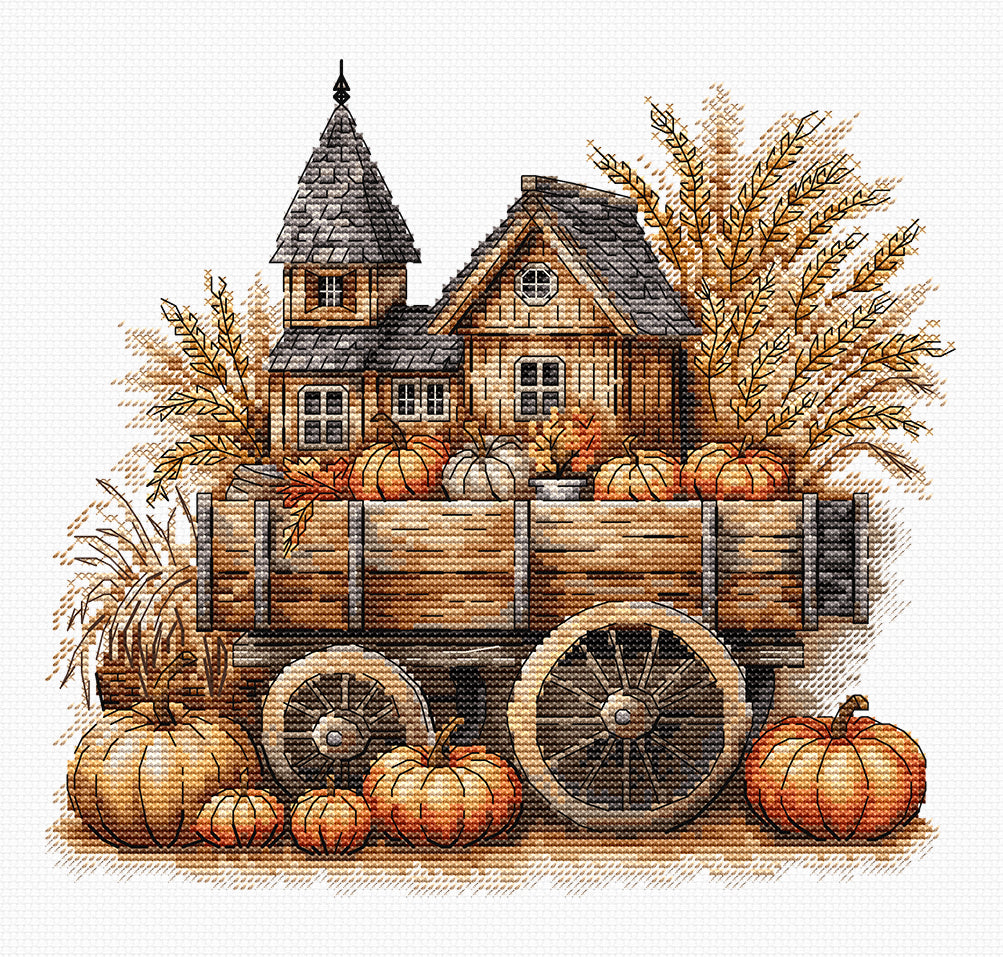 Cross Stitch Kit - Stitch and Art P078 - Autumn Wagon