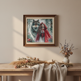Kit au point de croix - La Jeune Fille et le Loup Gardien P083 AVA