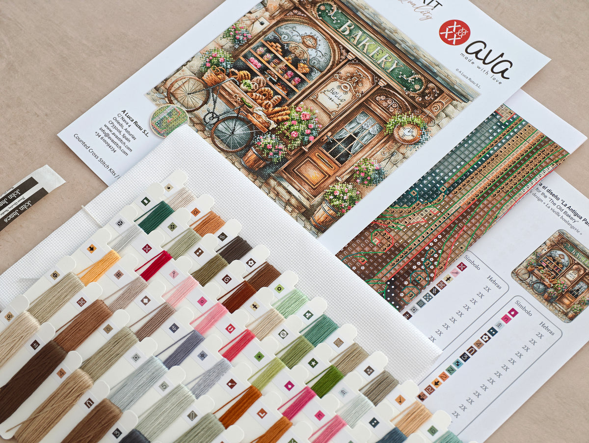 Kit de point de croix "L'Ancienne Boulangerie" P100 | AVA Stitch Premium