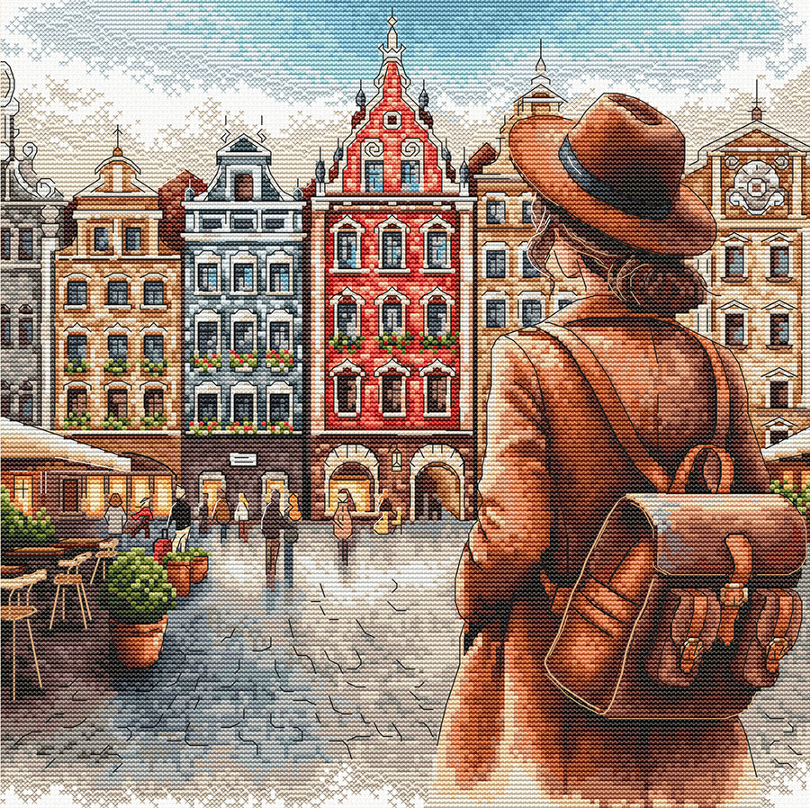 Kit de Punto de Cruz - Ciudad Vieja de Brujas P104 AVA Stitch