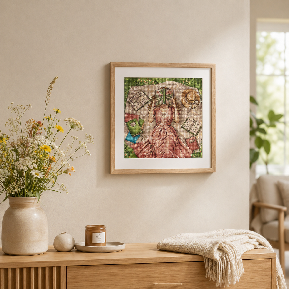 AVA Stitch Cross Stitch Kit "Books, Flowers & Dreams" P114