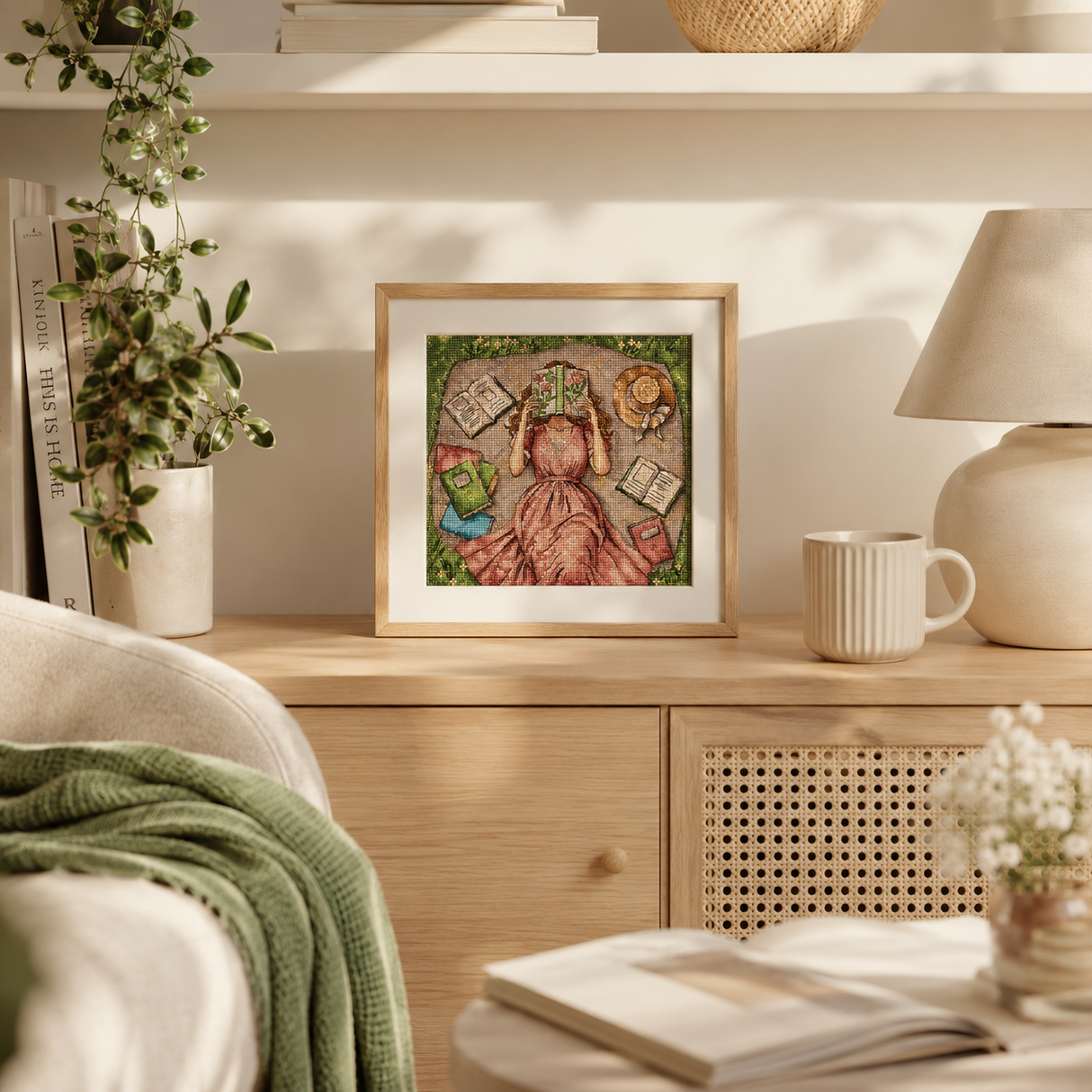 AVA Stitch Cross Stitch Kit "Books, Flowers & Dreams" P114