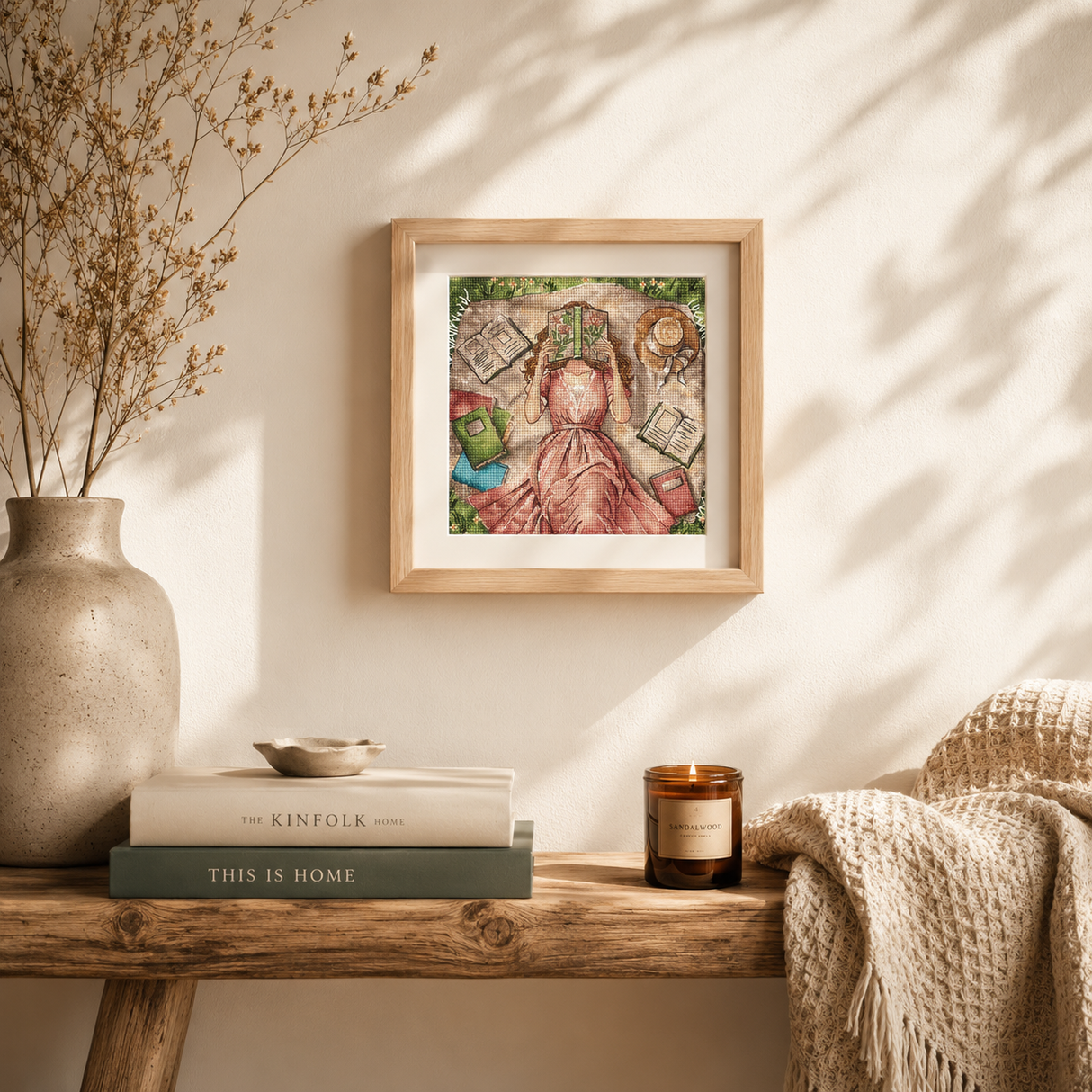 AVA Stitch Cross Stitch Kit "Books, Flowers & Dreams" P114
