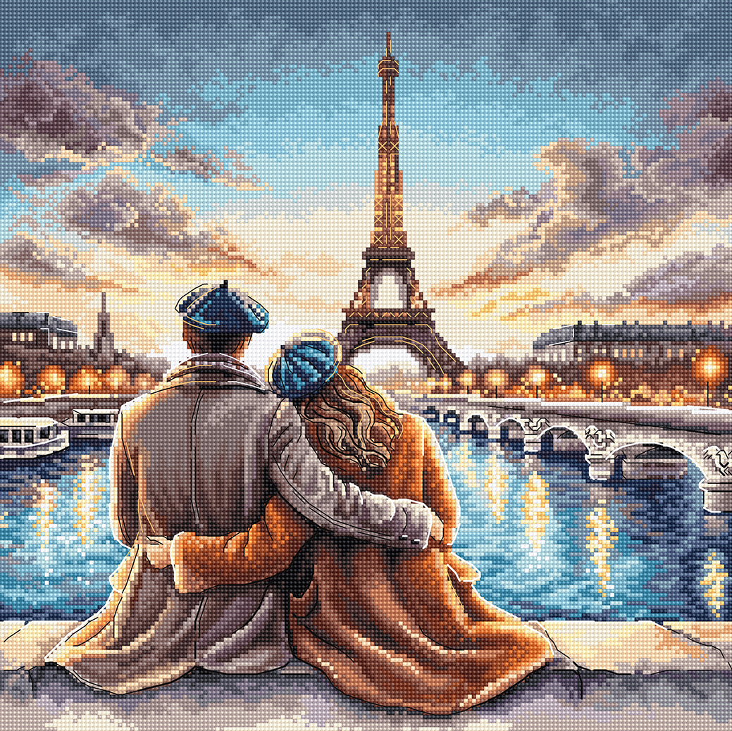 AVA Signature Collection P119 Atardecer en París – Kit de Punto de Cruz Contado