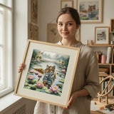 Tiger Among Water Lilies - Kit de Punto de Cruz AVA P121