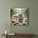 Tiger Among Water Lilies - Kit de Punto de Cruz AVA P121