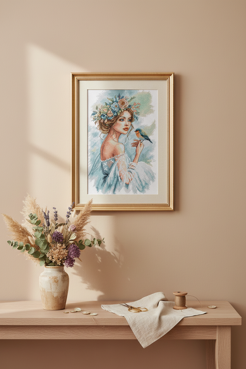 "The Lady of the Garden" Cross Stitch Kit - AVA Stitch P148