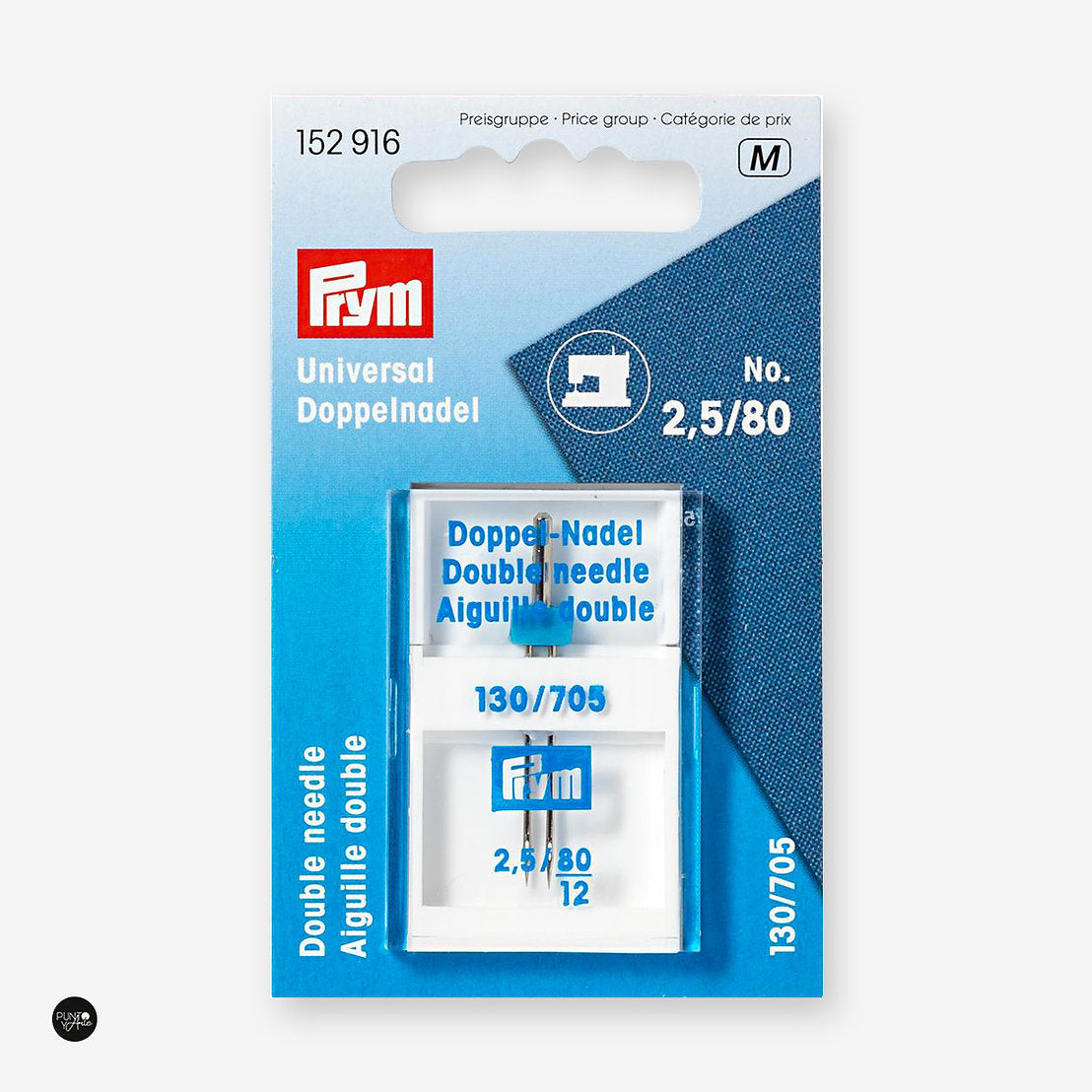 130/705 Nº80 2,5 Aguja Doble para Máquina de coser Prym 152916 - accesorio Prym para máquina de coser